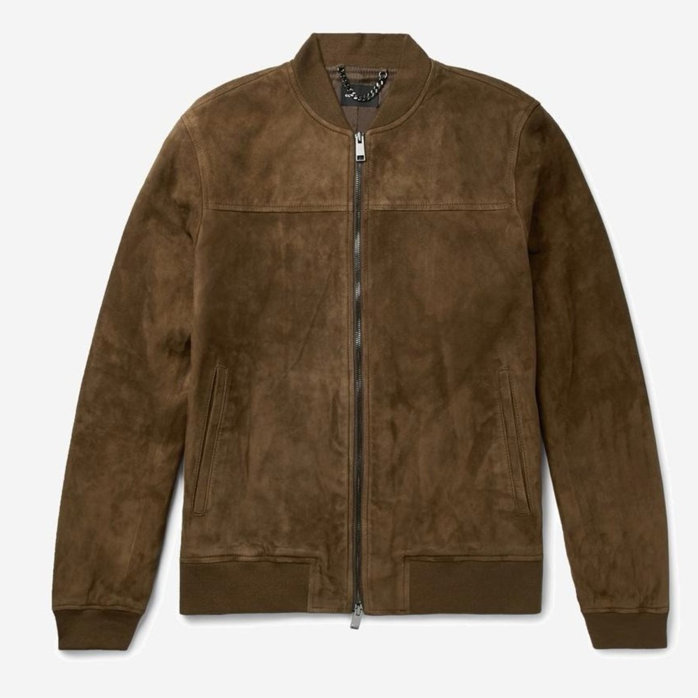 Club Monaco Suede Bomber Jacket